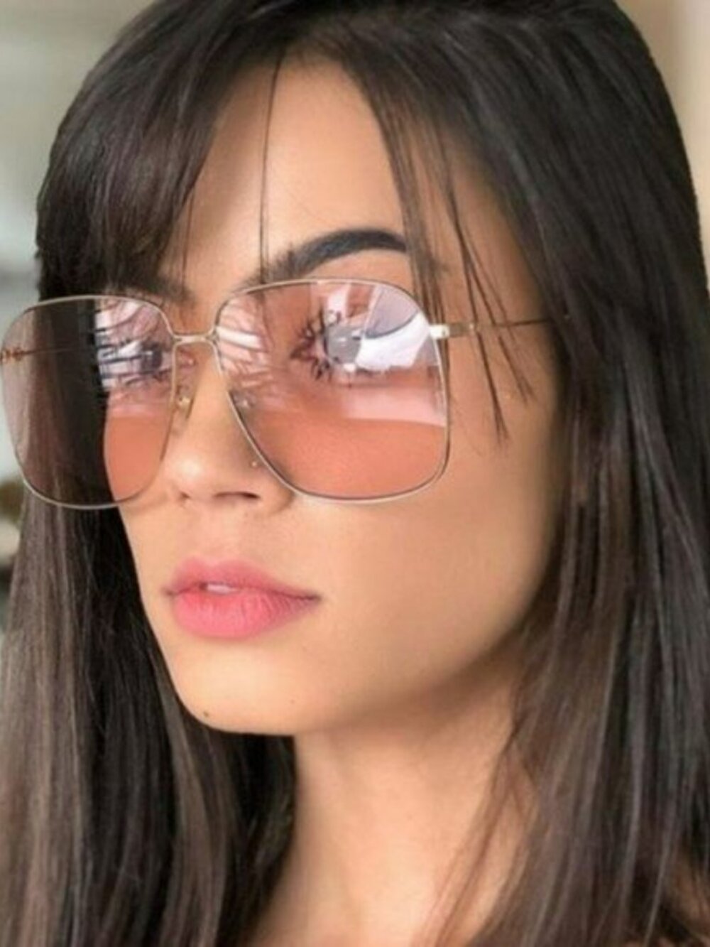 Gucci Women Sunglasses Gold Pink Square GG0394S 004 NEW AUTHENTIC - Picture 12 of 13